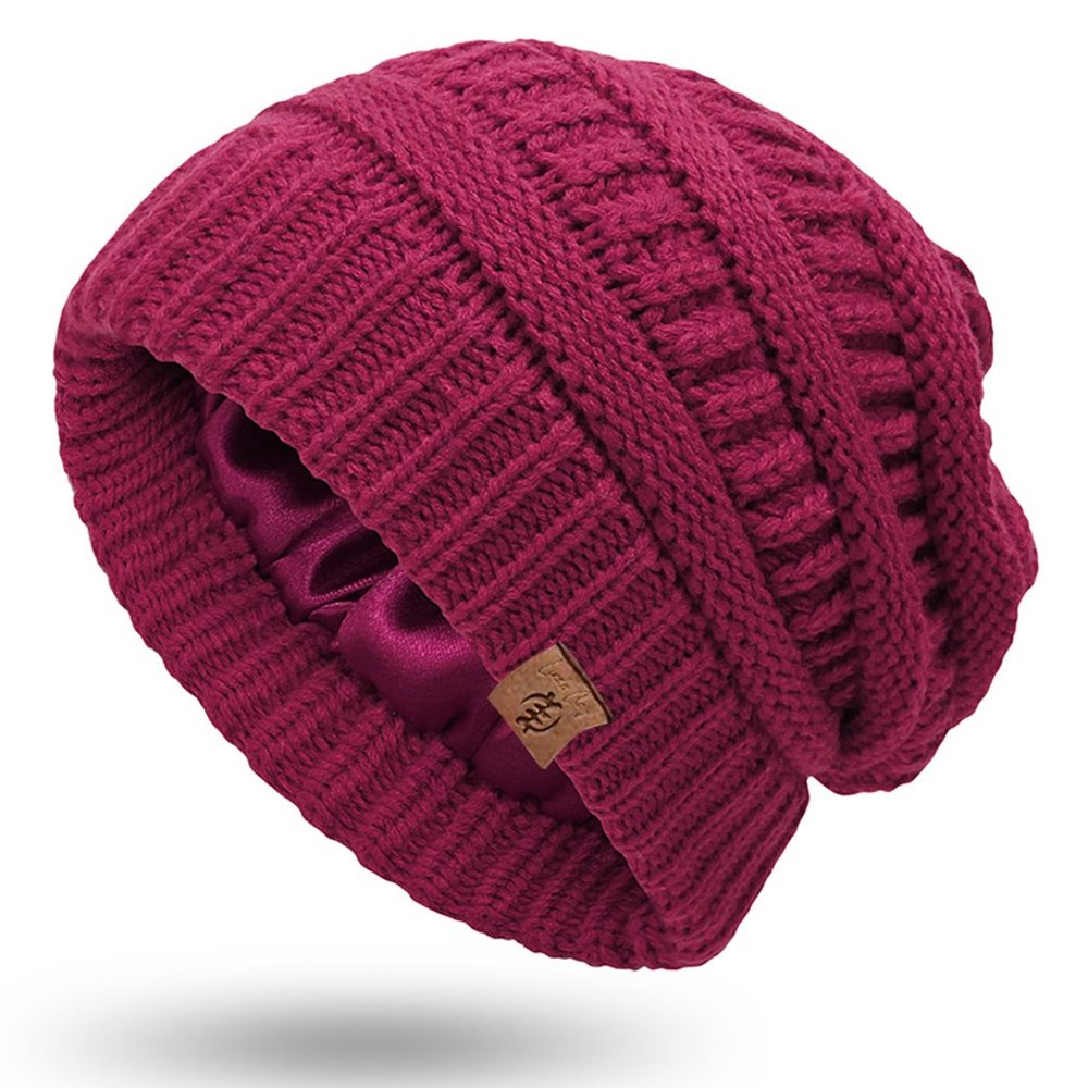 Just In! Linda Clay GIK Beanie New Women's Slouchy Thick Satin Lined Cap…